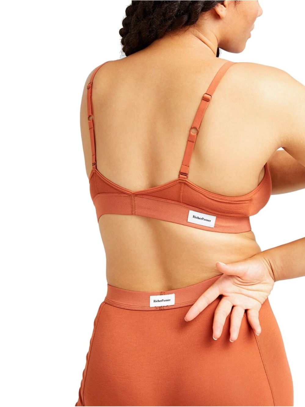 Richer Poorer Cotton Cutout Bralette Redwood Orange Size Medium - Picture 7 of 7